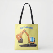 Sinaasappel graafmachine cartoon tote bag (Voorkant)