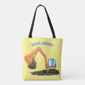 Sinaasappel graafmachine cartoon tote bag (Achterkant)