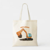 Sinaasappel graafmachine cartoon tote bag (Achterkant)