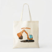 Sinaasappel graafmachine cartoon tote bag (Voorkant)