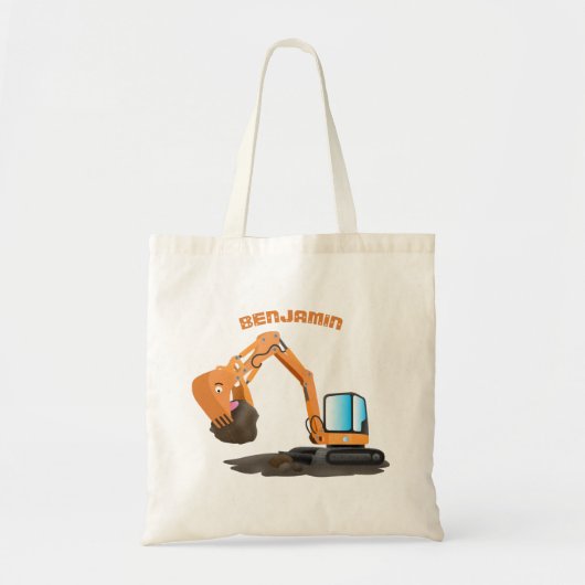 Sinaasappel graafmachine cartoon tote bag (Voorkant)