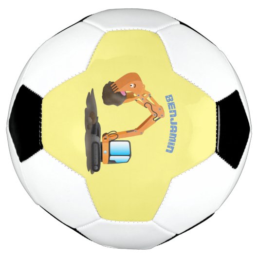 Sinaasappel graafmachine cartoon voetbal (Gedraaid)