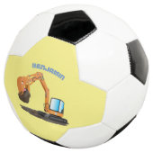 Sinaasappel graafmachine cartoon voetbal (Drie kwart)