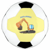 Sinaasappel graafmachine cartoon voetbal (Voorkant)