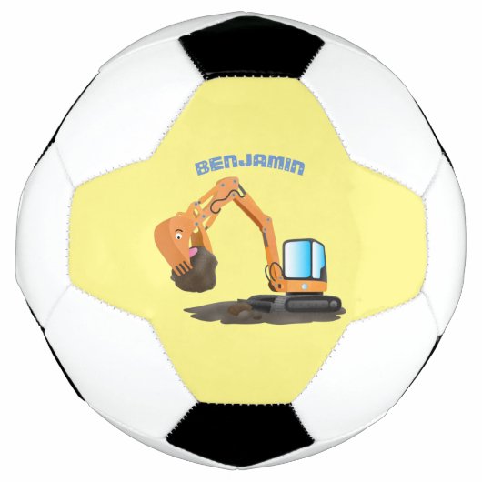 Sinaasappel graafmachine cartoon voetbal (Voorkant)