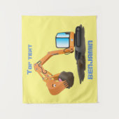 Sinaasappel graafmachine cartoon wandkleed (Voorkant)