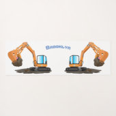 Sinaasappel graafmachine cartoon yogamat (Achterkant (horizontaal))