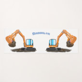 Sinaasappel graafmachine cartoon yogamat (Voorkant (horizontaal))