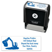 Sinaasappel graafmachine cartoon  zelfinktende stempel (In situ)