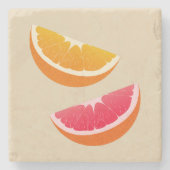 Sinaasappel & Grapefruit Citrus Stenen Onderzetter (Voorkant)