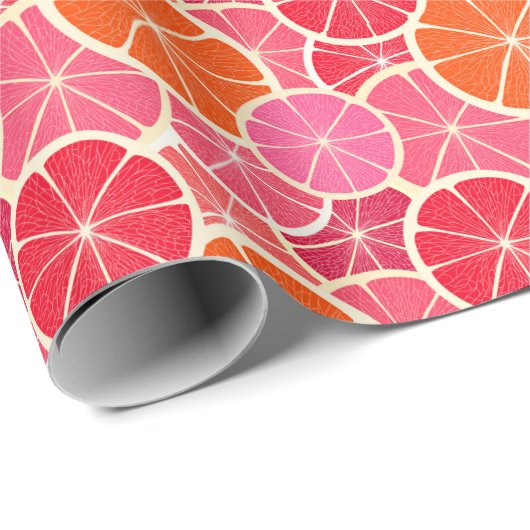 Sinaasappel & Grapefruit Citrusvruchten Patroon Cadeaupapier (Rol Hoek)