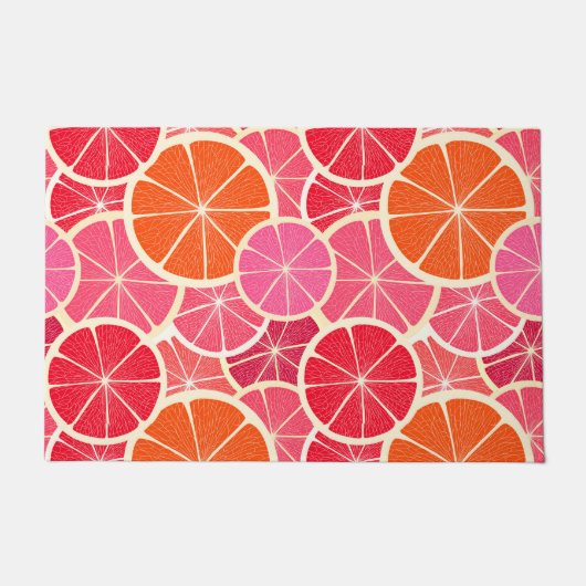 Sinaasappel & Grapefruit Citrusvruchten Patroon Deurmat (Voorkant)