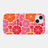 Sinaasappel & Grapefruit Citrusvruchten Patroon iPhone 15 Case (Achterkant horizontaal)