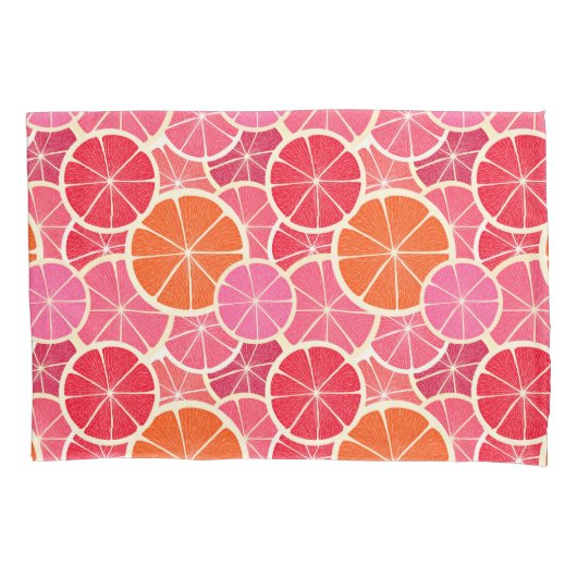 Sinaasappel & Grapefruit Citrusvruchten Patroon Kussensloop (Voorkant-Links)