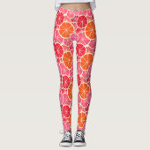 Sinaasappel & Grapefruit Citrusvruchten Patroon Leggings (Voorkant)