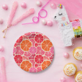 Sinaasappel & Grapefruit Citrusvruchten Patroon Papieren Bordje (Feest)