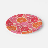Sinaasappel & Grapefruit Citrusvruchten Patroon Papieren Bordje (Gekanteld)