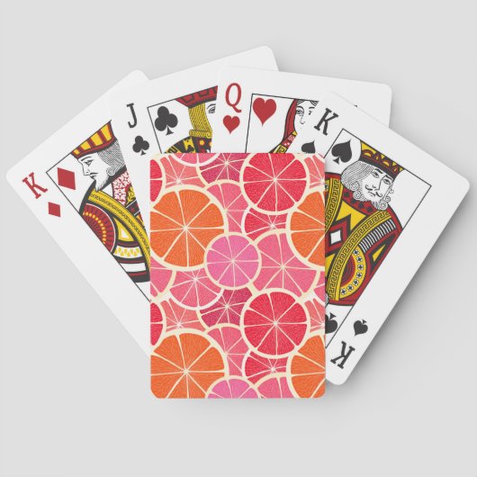 Sinaasappel & Grapefruit Citrusvruchten Patroon Pokerkaarten (Achterkant)
