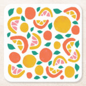 Sinaasappel Grapefruitcitroenpatroon Kartonnen Onderzetters (Voorkant)