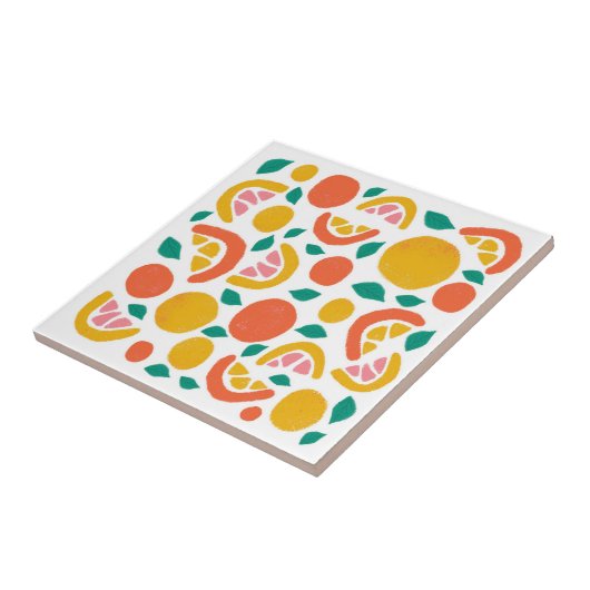 Sinaasappel Grapefruitcitroenpatroon Tegeltje (Zijkant)