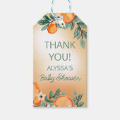 Sinaasappel Green Boy Girl Citrus Baby shower Cadeaulabel (Voorkant)