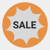 Sinaasappel & Grijs · 9-punts Bubble Sale Label (Voorkant)