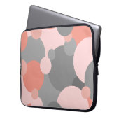 Sinaasappel-grijs moleculen laptop hoesjes sleeve (Voorkant Links)