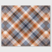 Sinaasappel grijs perzik strepen patroon cadeaupapier (Vlak)