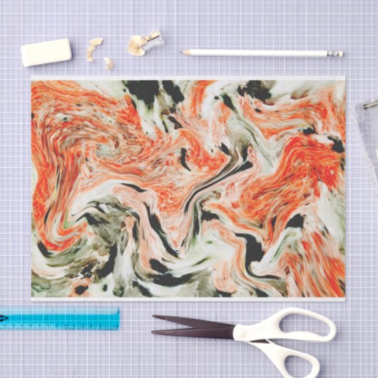 Sinaasappel grijs & zwart marmeren steen tissuepapier (Craft)