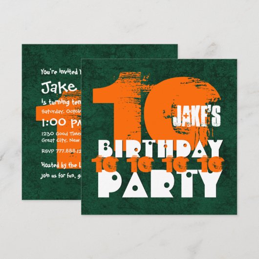 SINAASAPPEL GROEN 10e Verjaardagsfeest 10 Jaar Oud Kaart (Voorkant / Achterkant)