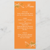 Sinaasappel, Groen, en Witte Bloemen Menu Kaart (Achterkant)