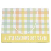 Sinaasappel Groen Geel Blauw Pastel Modern Gingham Groot Cadeauzakje (Voorkant)