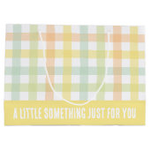 Sinaasappel Groen Geel Blauw Pastel Modern Gingham Groot Cadeauzakje (Achterkant)