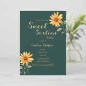 Sinaasappel groen goud zonnebloem bloempje Sweet S Kaart (Staand voorkant)