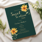 Sinaasappel groen goud zonnebloem bloempje Sweet S Kaart