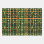 Sinaasappel Groen Pet St. Patrick Tartan Plaid set Inpakpapier Vel (Voorkant 3)