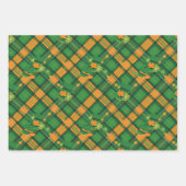 Sinaasappel Groen Pet St. Patrick Tartan Plaid set Inpakpapier Vel (Voorkant)
