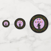 Sinaasappel Groen Zwart Kat Gelukkig Halloween Bal Confetti (Achterkanten)