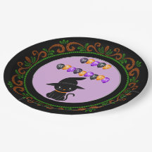 Sinaasappel Groen Zwart Kat Witch Pet Happy Hallow