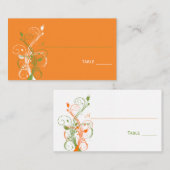 Sinaasappel, Groene, en Witte Bloemen Plaats Kaart Plaatskaartje (Voorkant / Achterkant)