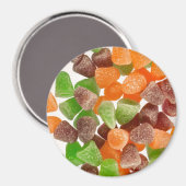Sinaasappel groene rode snoep, gestrooid met suike magneet (Voorkant / Achterkant)