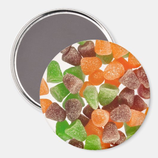 Sinaasappel groene rode snoep, gestrooid met suike magneet (Voorkant / Achterkant)
