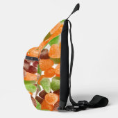 Sinaasappel groene rode snoep, gestrooid met suike sling bag (Rechts)