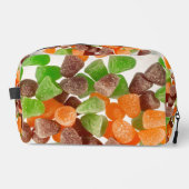 Sinaasappel groene rode snoep, gestrooid met suike toilettasje (Voorkant)