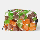 Sinaasappel groene rode snoep, gestrooid met suike toilettasje (Achterkant)