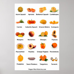 Sinaasappel groenten en fruit poster