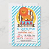 Sinaasappel grote top circusleeuw; blauw & witte s kaart (Voorkant)