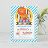 Sinaasappel grote top circusleeuw; blauw & witte s kaart (Staand voorkant)