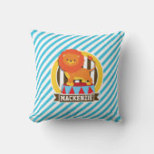 Sinaasappel grote top circusleeuw; blauw & witte s kussen (Voorkant)