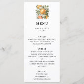Sinaasappel Grove Citrus Botanische bruiloft Menu (Voorkant)